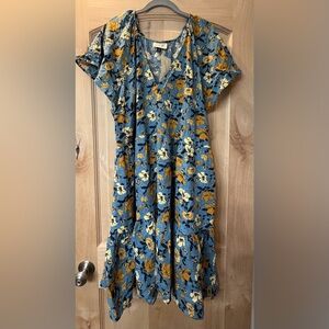 Universal Thread Dress - Blue and Yellow Floral